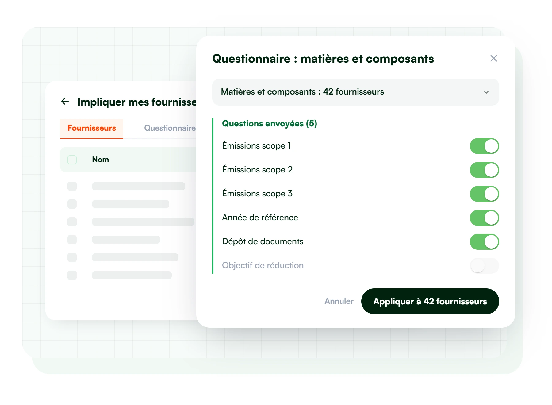 Un questionnaire que vous adaptez à chaque catégorie d'achat